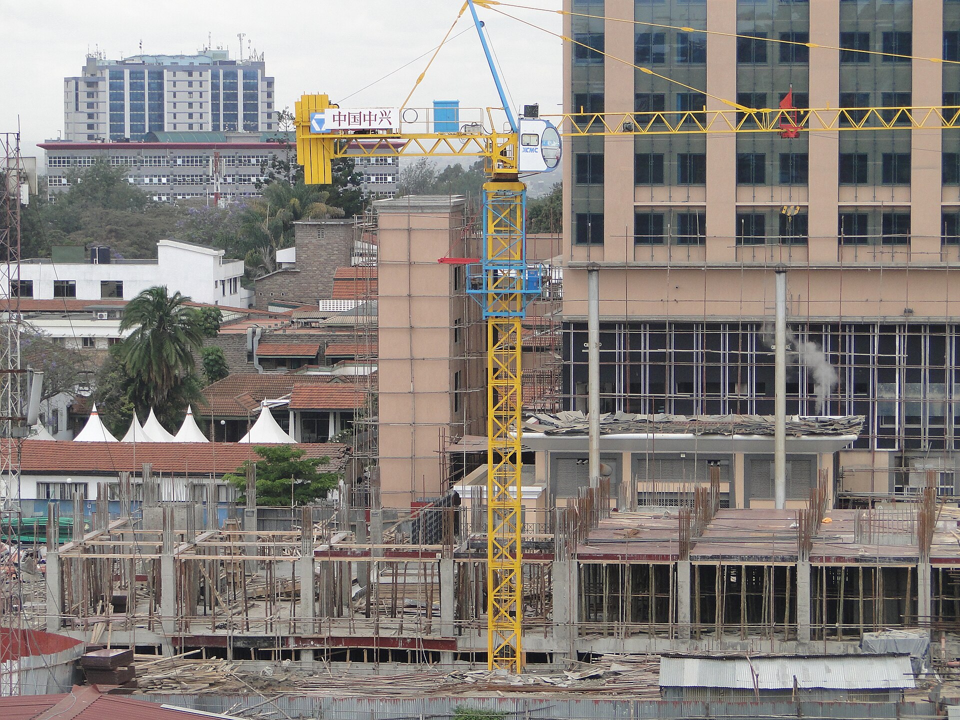 Workers on a building site in Nairobi