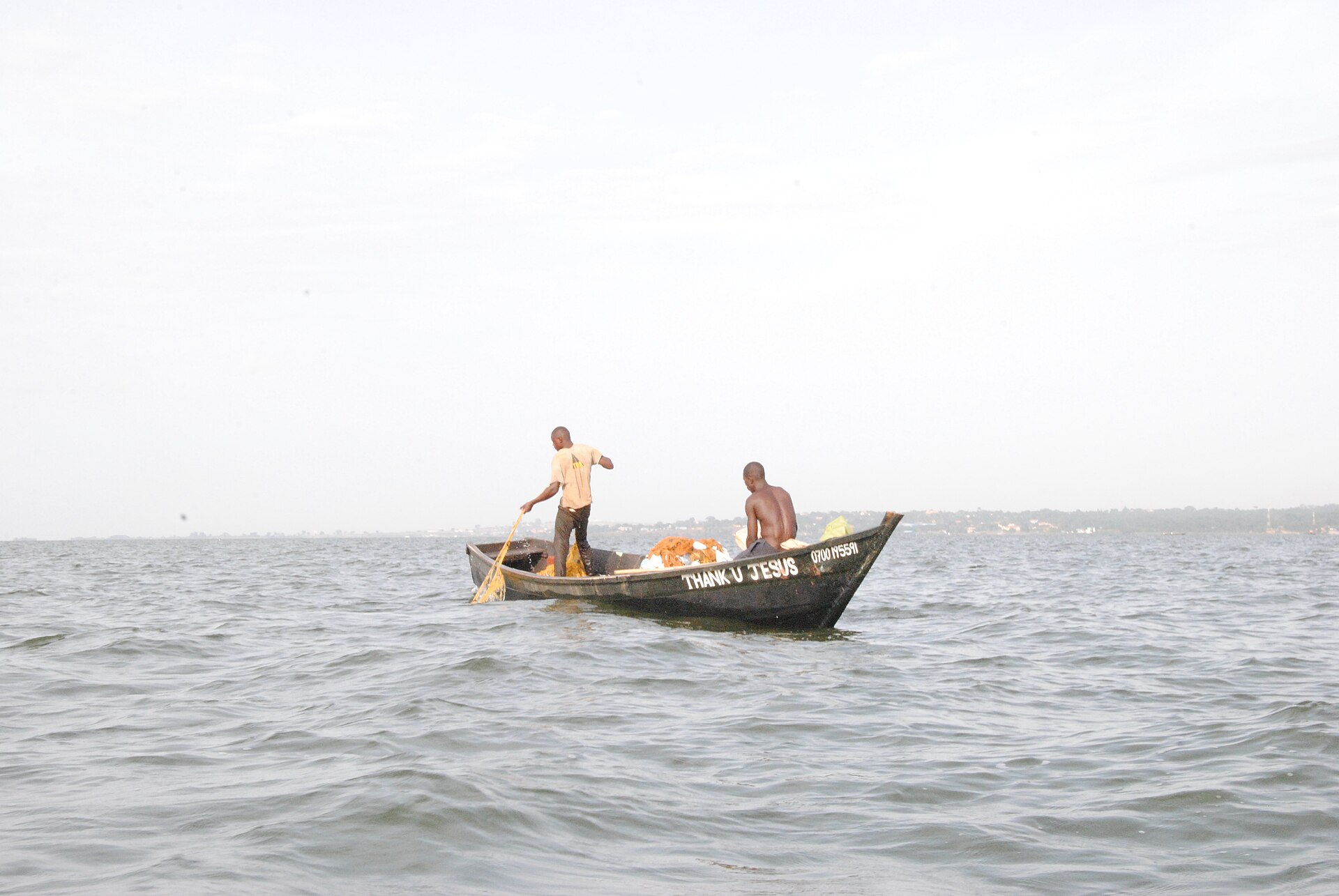 Fishermen at work on Lake Victoria